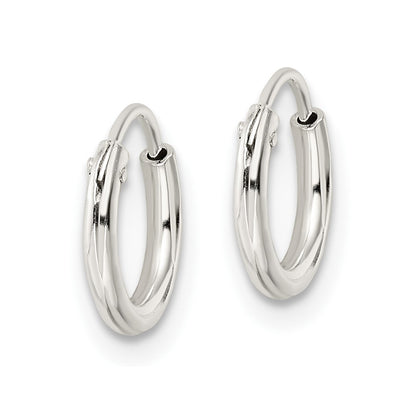 Sterling Silver Polished 1.5X10mm Endless Tube Hoop Earrings