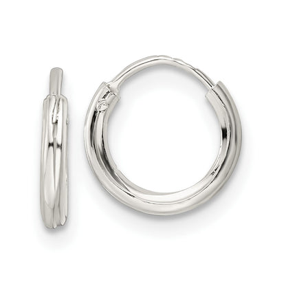 Sterling Silver Polished 1.5X10mm Endless Tube Hoop Earrings