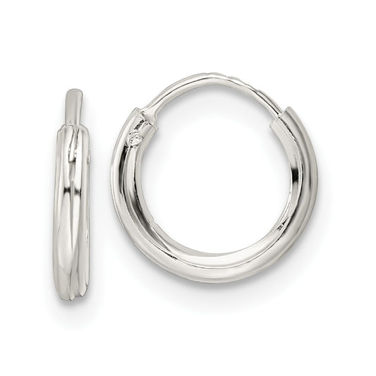 Sterling Silver Polished 1.5X10mm Endless Tube Hoop Earrings