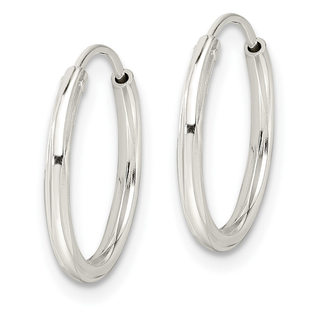 Sterling Silver Diamond-Cut 1.5X15mm Endless Tube Hoop Earrings