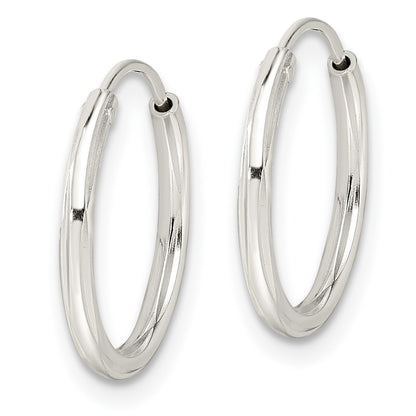 Sterling Silver Diamond-Cut 1.5X15mm Endless Tube Hoop Earrings