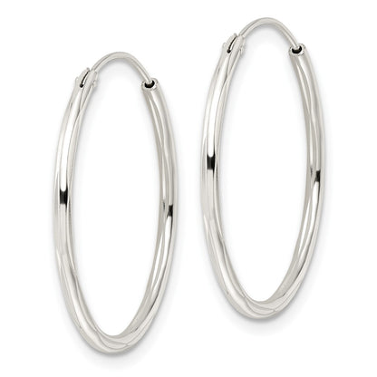 Sterling Silver Diamond-Cut 1.5X25mm Endless Tube Hoop Earrings