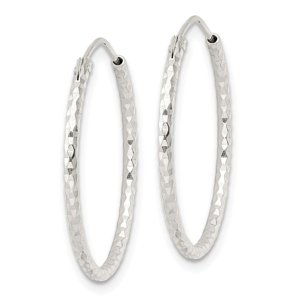 Sterling Silver Polished D/C Endless Hoop Earrings