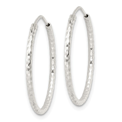 Sterling Silver Polished D/C Endless Hoop Earrings