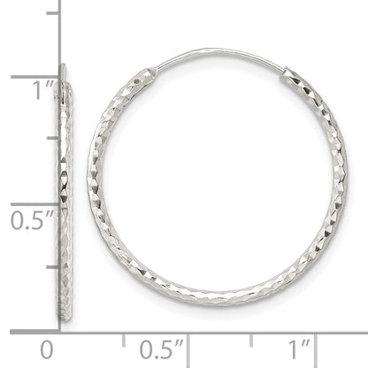 Sterling Silver Polished D/C Endless Hoop Earrings