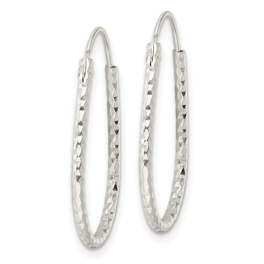 Sterling Silver Polished D/C Endless Hoop Earrings