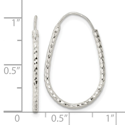 Sterling Silver Polished D/C Endless Hoop Earrings