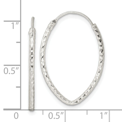 Sterling Silver Polished D/C Endless Hoop Earrings