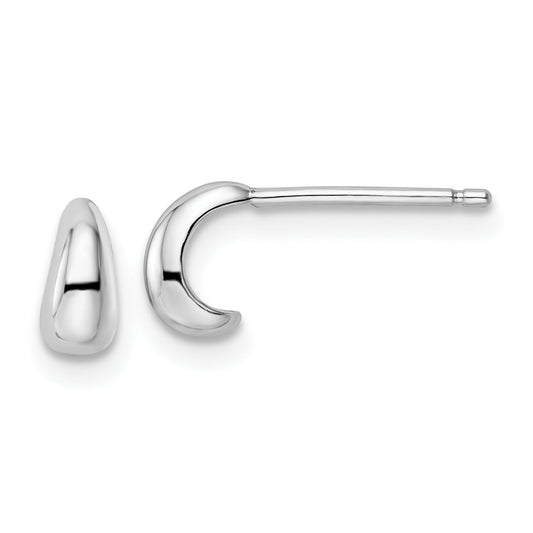 Sterling Silver Rhodium-Plated Polished Hoop Post Earrings