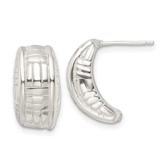 Sterling Silver Polished Jhoop Post Earrings