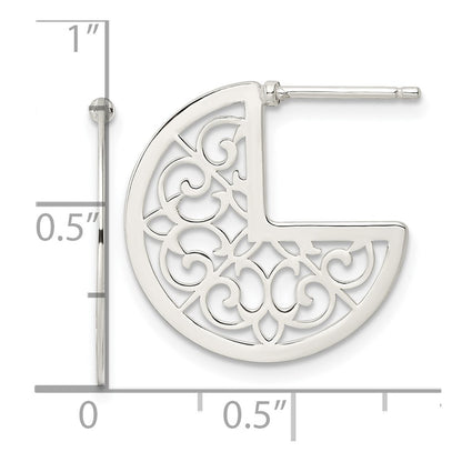 Sterling Silver Filigree Post Earrings
