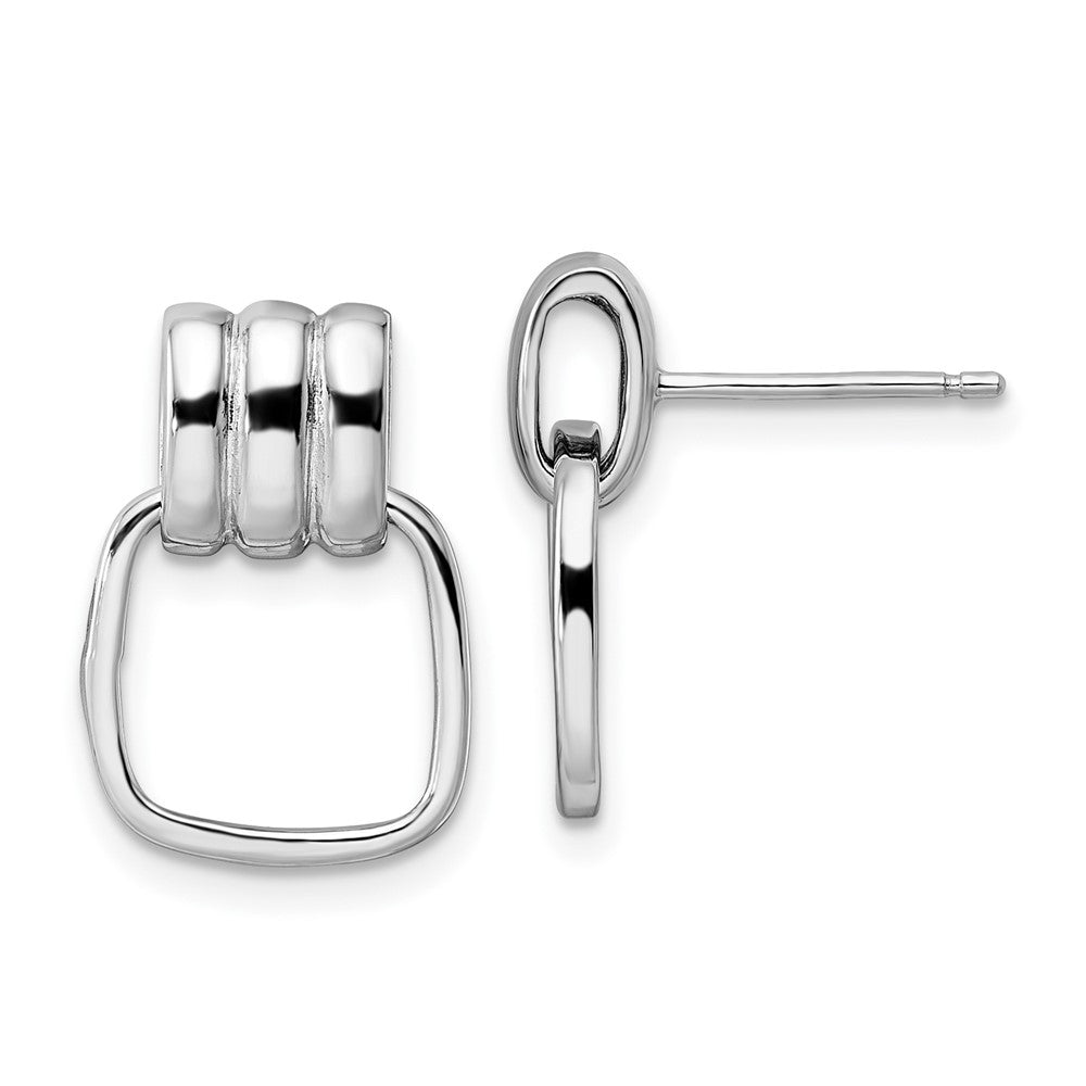 Sterling Silver Rhodium-Plated Polished Post Dangle Earrings