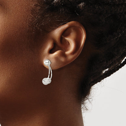 Sterling Silver Textured Ball Jackets And 6mm Post Earrings