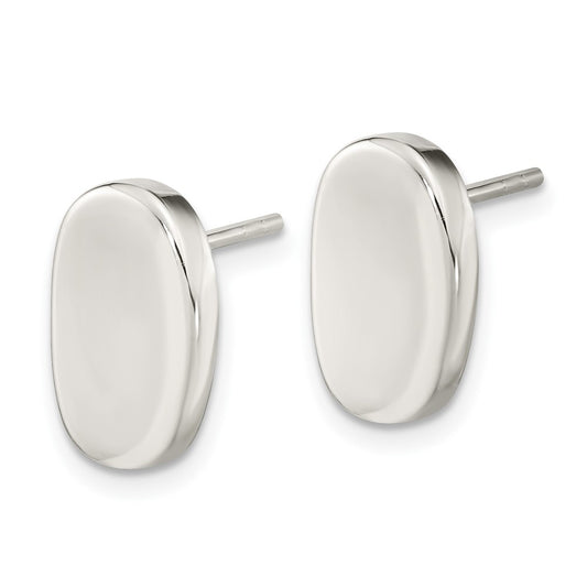 Sterling Silver Polished Oval Post Earrings