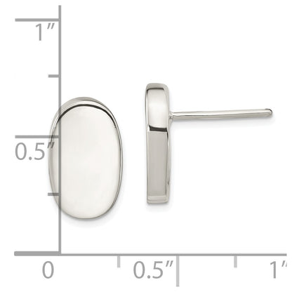 Sterling Silver Polished Oval Post Earrings