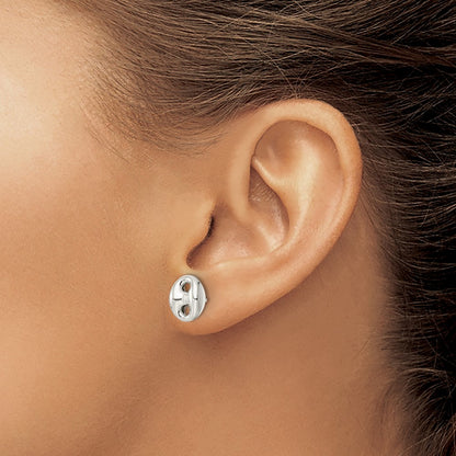 Sterling Silver Polished Oval Post Earrings