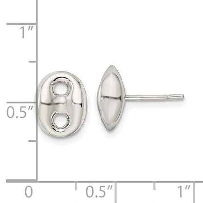 Sterling Silver Polished Oval Post Earrings