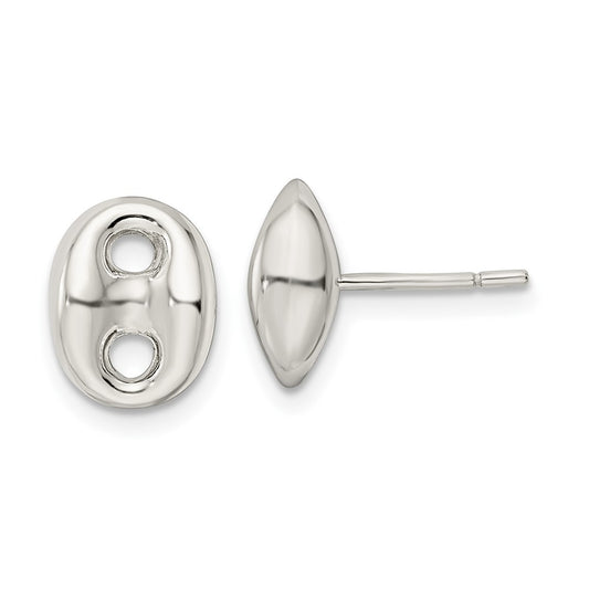 Sterling Silver Polished Oval Post Earrings