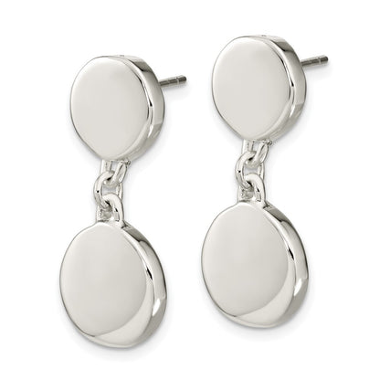 Sterling Silver Polished Discs Post Dangle Earrings
