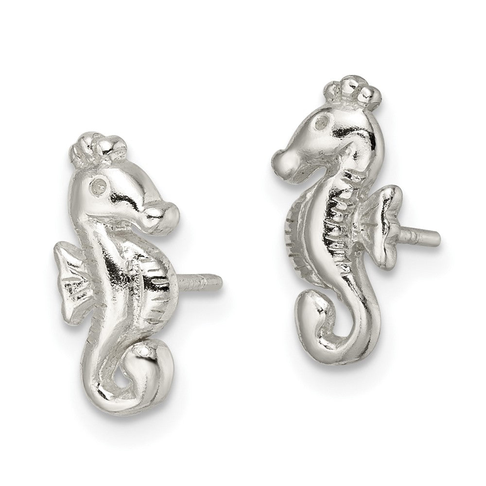 Sterling Silver Polished Seahorse Post Earrings