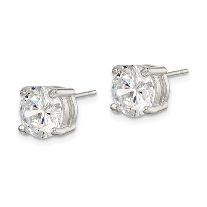 Sterling Silver Polished 8mm Round Cz Stud Earrings
