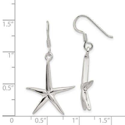 Sterling Silver Starfish Dangle Earrings