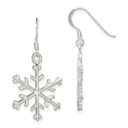 Sterling Silver Snowflake Dangle Earrings