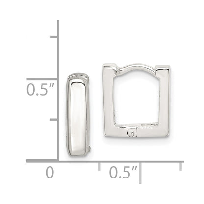 Sterling Silver Square Hinged Hoop Earrings