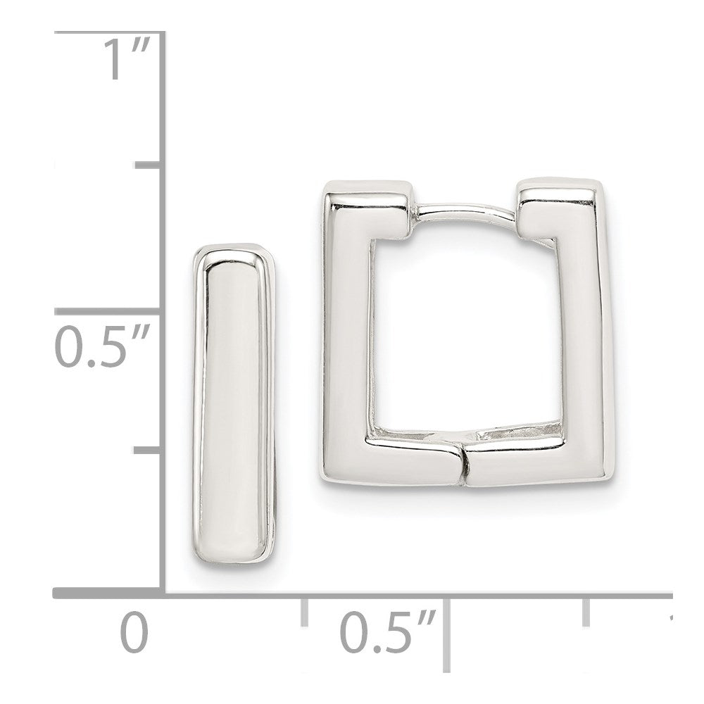 Sterling Silver Square Hinged Hoop Earrings