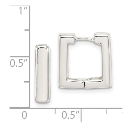 Sterling Silver Square Hinged Hoop Earrings
