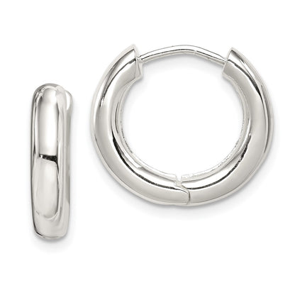 Sterling Silver Polished Hinged Hoop Earrings