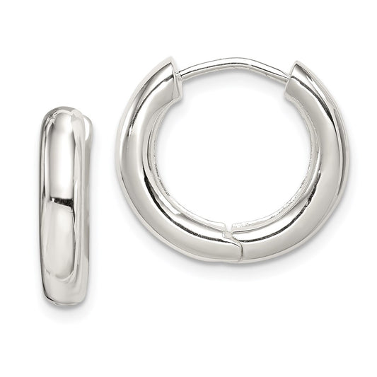 Sterling Silver Polished Hinged Hoop Earrings