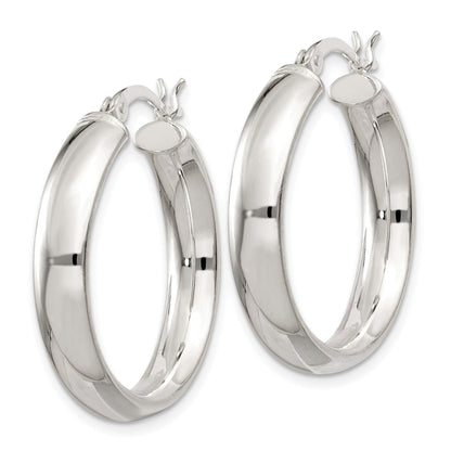 Sterling Silver 5X25mm Hoop Earrings