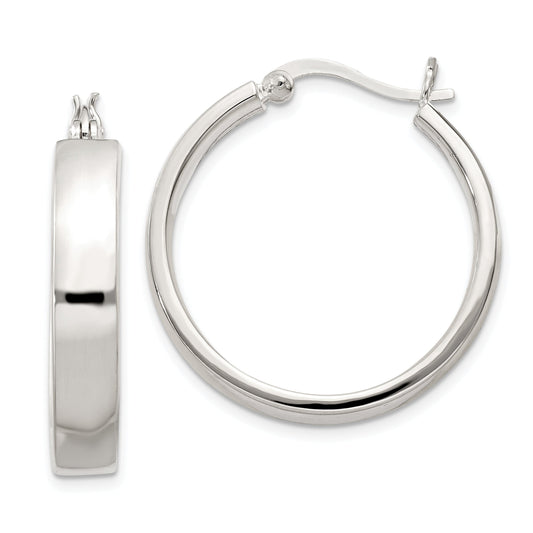 Sterling Silver 5X27mm Hoop Earrings