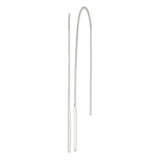 Sterling Silver Polished Bar Threader Earrings