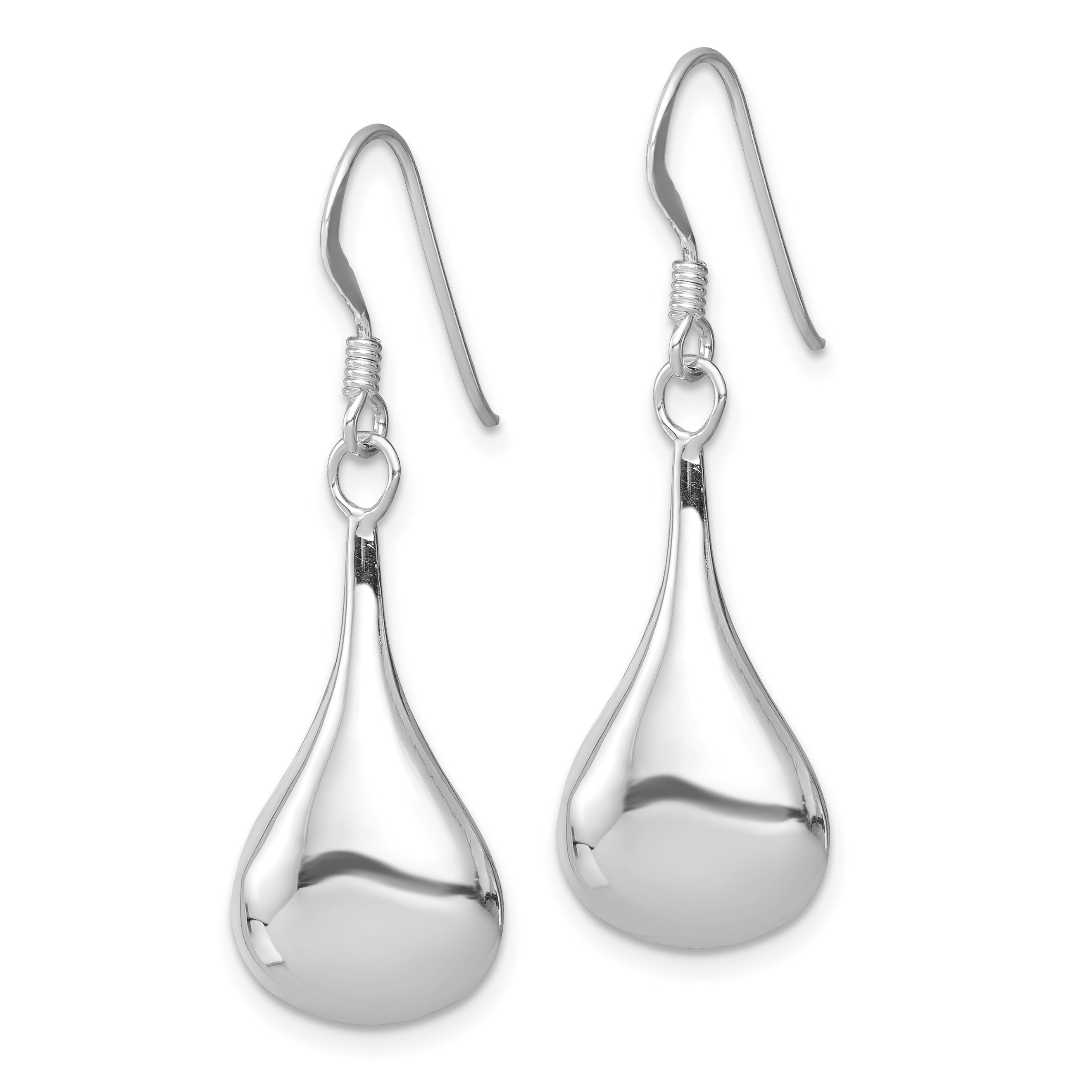 Sterling Silver Rhodium-Plated Teardrop Earrings