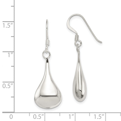 Sterling Silver Rhodium-Plated Teardrop Earrings