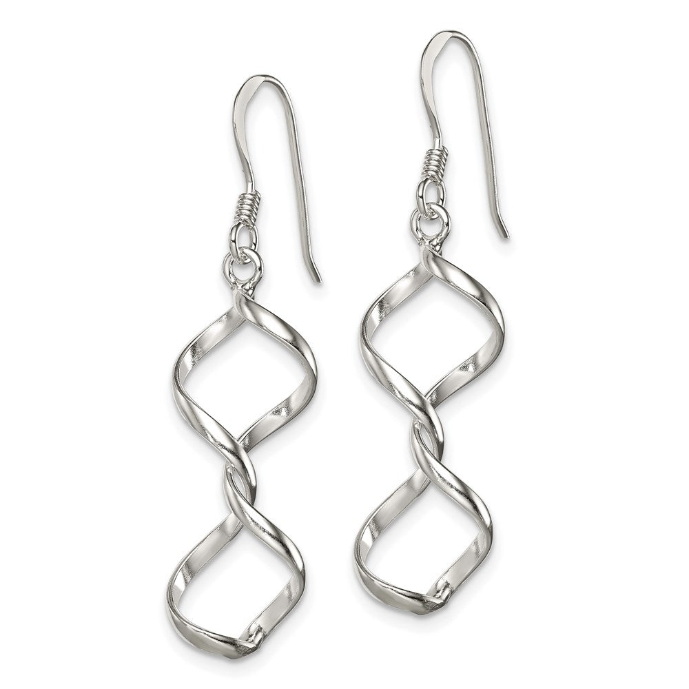 Sterling Silver Polished Fancy Twisted Dangle Earrings