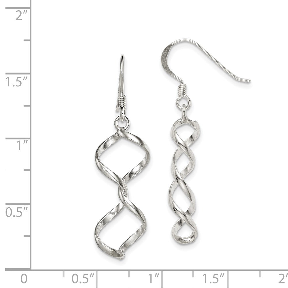 Sterling Silver Polished Fancy Twisted Dangle Earrings
