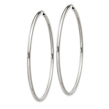 Sterling Silver 2X55mm Endless Hoop Earrings
