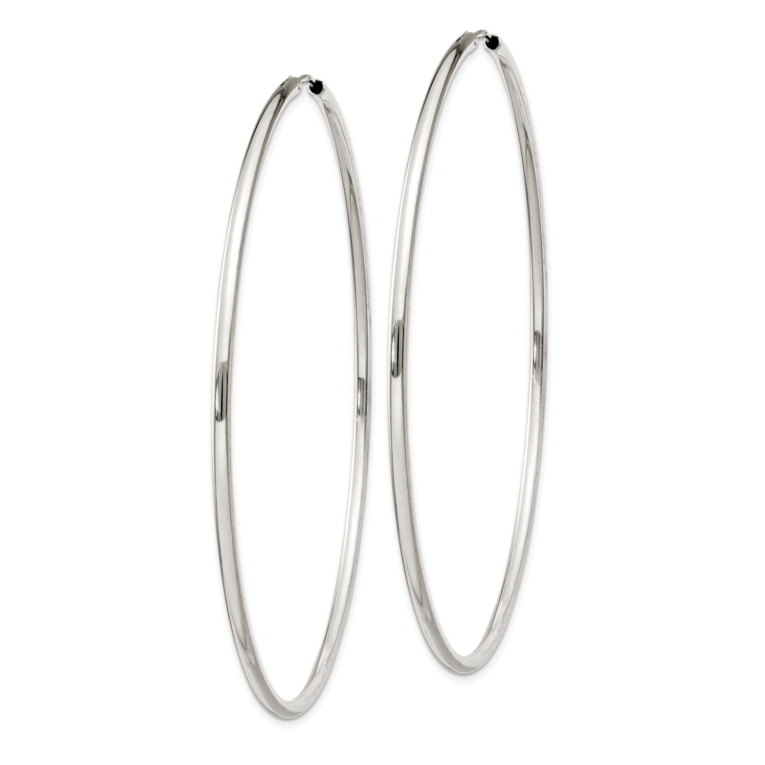 Sterling Silver 2X70mm Endless Hoop Earrings