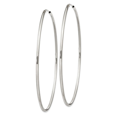 Sterling Silver 2X80mm Endless Hoop Earrings