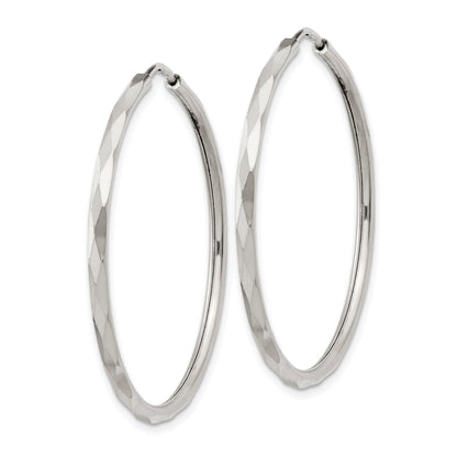 Sterling Silver D/C 2.5X35mm Endless Hoop Earrings
