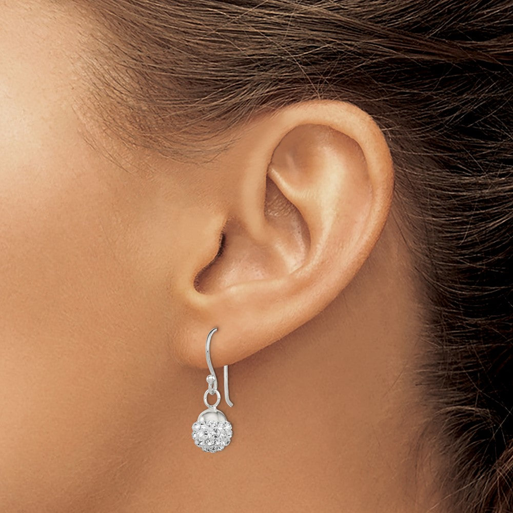 Sterling Silver Dangle With Stellux Crystal Earrings