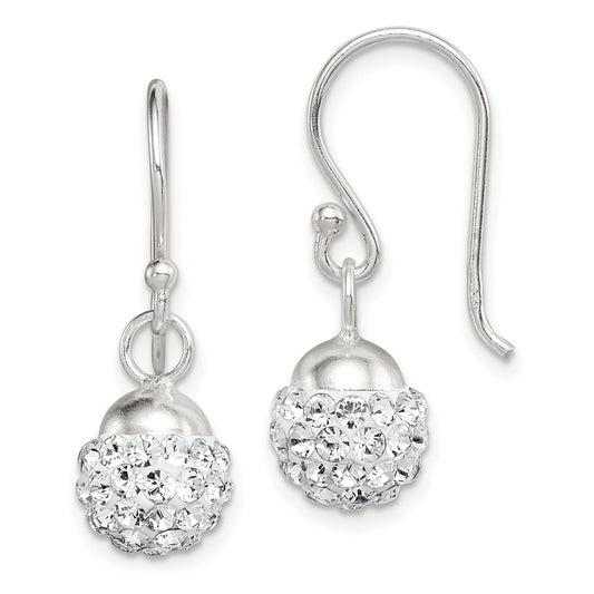 Sterling Silver Dangle With Stellux Crystal Earrings