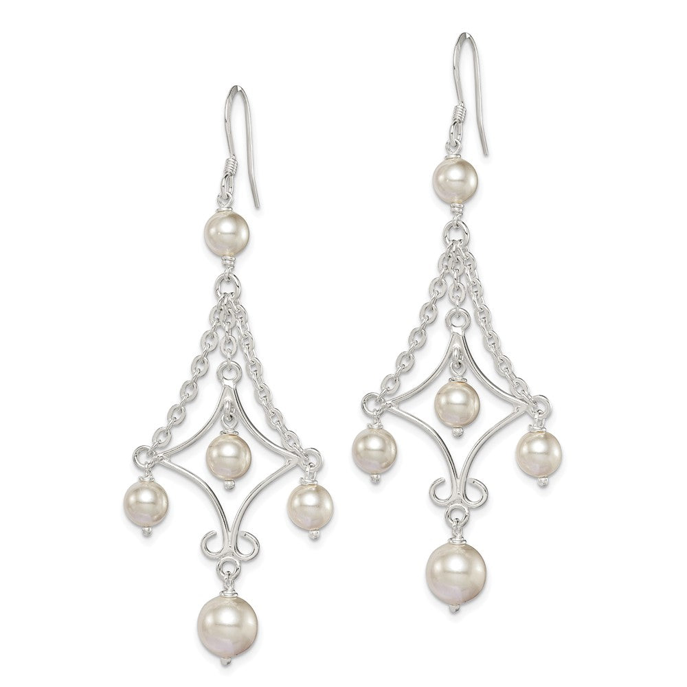 Sterling Silver Fw Cultured Pearl Dangle Earrings