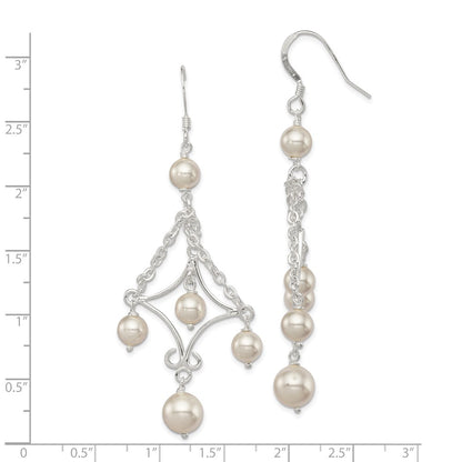 Sterling Silver Fw Cultured Pearl Dangle Earrings