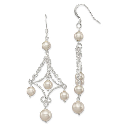 Sterling Silver Fw Cultured Pearl Dangle Earrings
