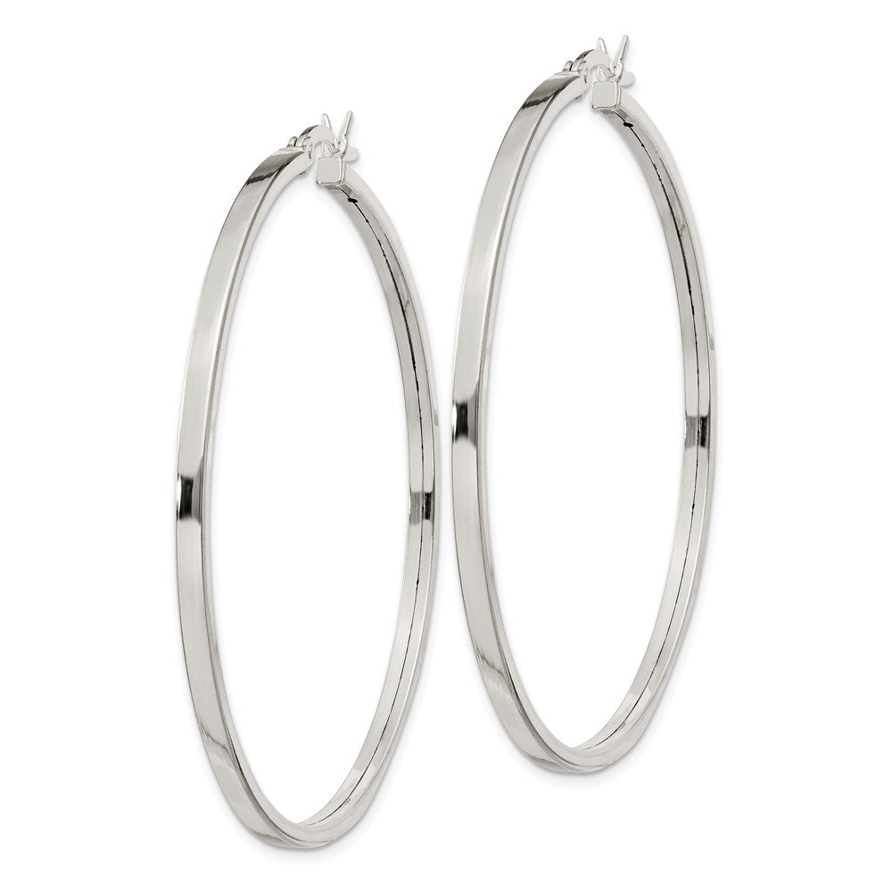 Sterling Silver 2.5X50mm Polished Hoop Earrings