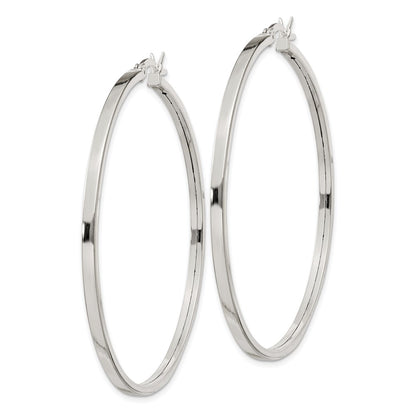 Sterling Silver 2.5X50mm Polished Hoop Earrings